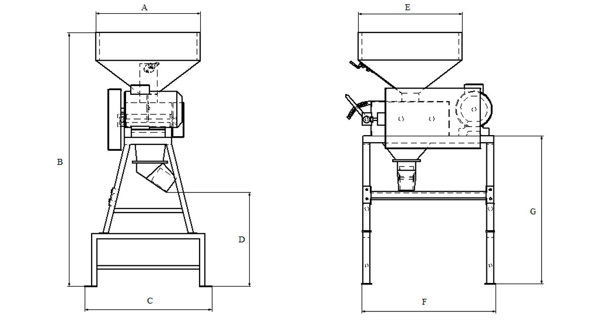 ROLLER MILL-ROLLER GRINDER WITHOUT INCORPORATED SCREW CONVEYOR